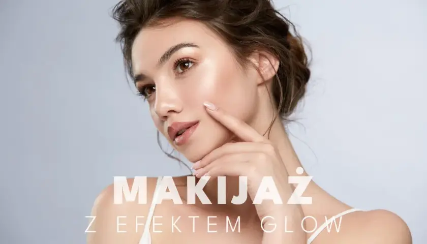 Delikatny makijaż glow na wesele, podkreślający naturalne piękno. Skóra promienieje subtelnym blaskiem, idealnym na ten wyjątkowy dzień.