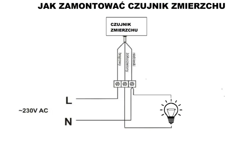 Schemat podłączenia czujnika zmierzchu. Dowiedz się, jak ustawić czujnik ruchu i zmierzchu, by automatycznie włączał światło.