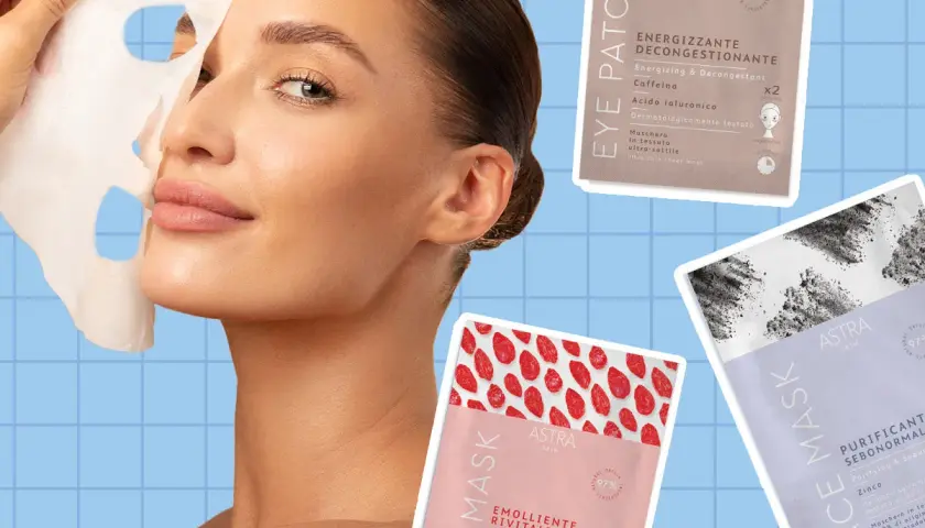 Dopo la maschera in tessuto, il viso è pronto per essere lavato. Prodotti Astra Skin per una pelle radiosa.