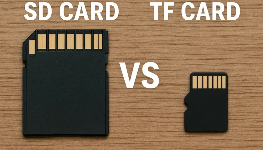 Tarjeta SD vs. tarjeta TF. La tarjeta TF es una versión más pequeña de la tarjeta SD, ideal para dispositivos compactos.