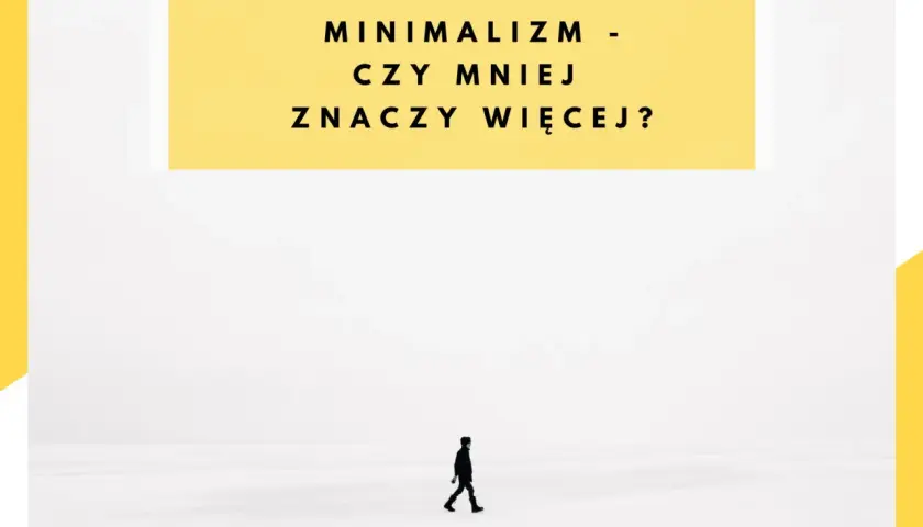 Minimalizm - czy mniej znaczy więcej? Samotna postać na pustej, białej przestrzeni.