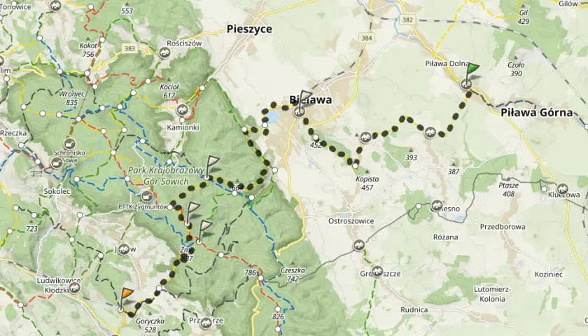 Mapa szlaków turystycznych Gór Sowich - Co warto zwiedzić?