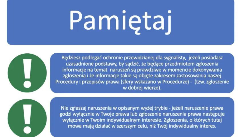 Pamiętaj o zasadach ochrony sygnalisty w pracy. Zgłaszaj naruszenia w dobrej wierze, dla dobra ogółu.
