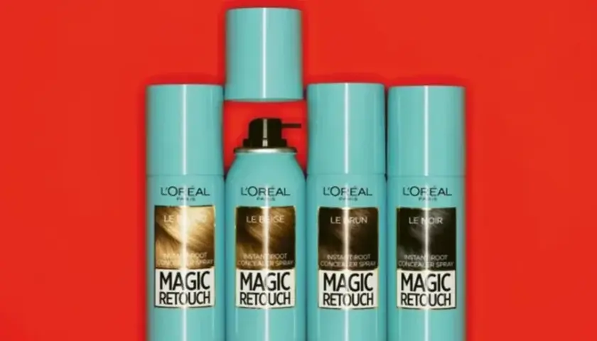 Latas de L'Oréal Magic Retouch, spray para raíces. Considera las contraindicaciones antes de usar.