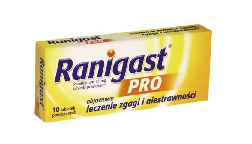 Ranigast PRO na zgagę i niestrawność. Opakowanie 10 tabletek powlekanych. Szybko usuwa objawy.