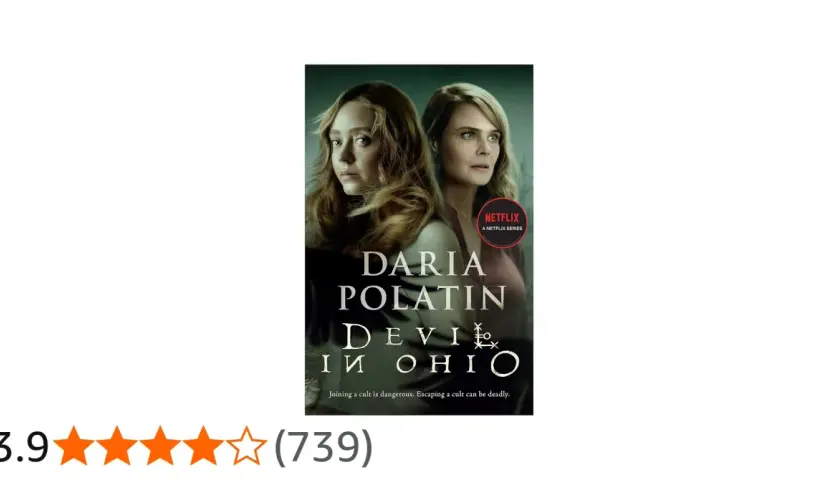 Omslag för "Devil in Ohio" av Daria Polatin, en Netflix-serie. Två kvinnor tittar oroligt in i kameran.