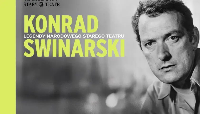 Konrad Swinarski, legenda Narodowego Starego Teatru, na portrecie.
