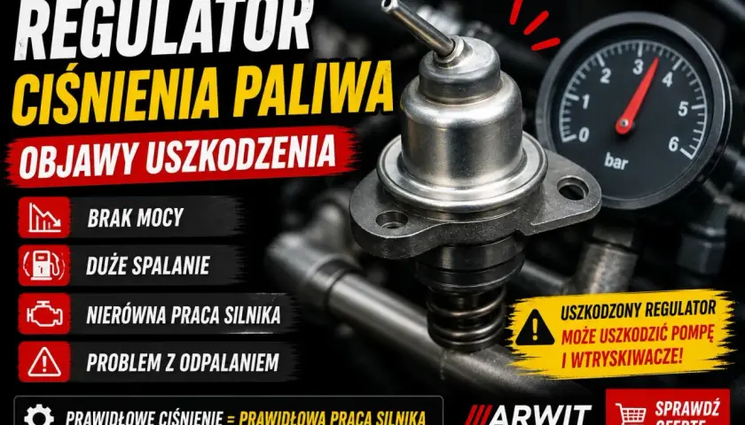 Uszkodzony regulator ciśnienia paliwa objawy: brak mocy, duże spalanie, nierówna praca silnika. Może uszkodzić pompę i wtryskiwacze.