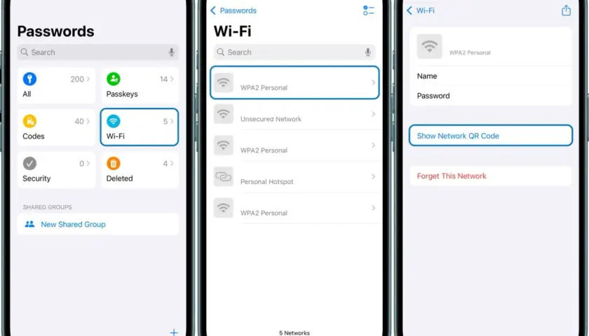 Jak udostępnić hasło Wi-Fi na iPhone? Zobacz, jak znaleźć zapisane sieci Wi-Fi i pokazać kod QR, by łatwo udostępnić hasło.