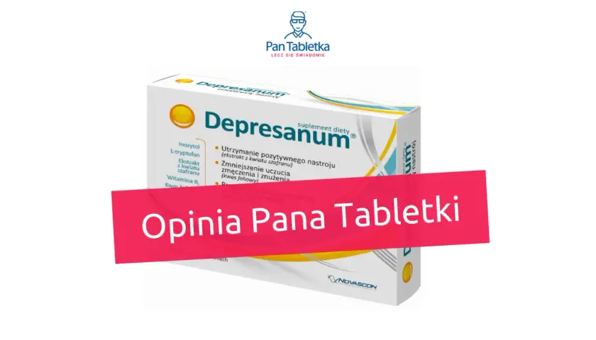 Opakowanie suplementu diety Depresanum, wspierającego pozytywny nastrój.