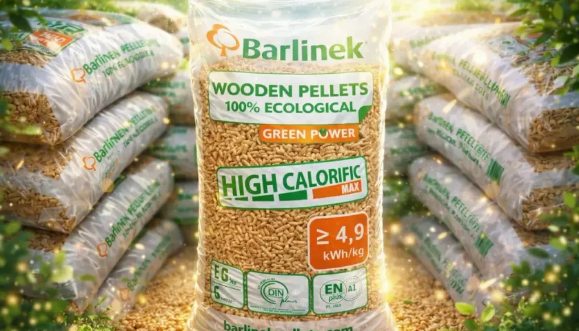 Worek pelletu Barlinek, 100% ekologiczny, o wysokiej kaloryczności. Idealny do ogrzewania, dostępny w Mińsku Mazowieckim.