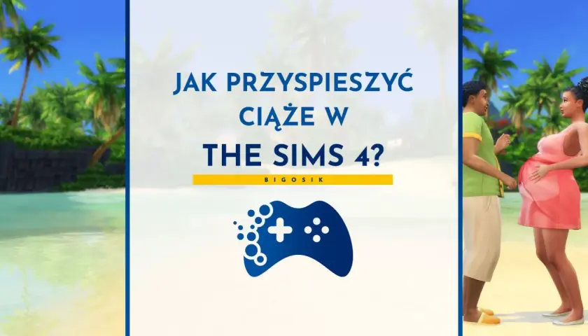 Jak przyspieszyć ciążę w The Sims 4? Para na plaży, przyszli rodzice, oczekują na dziecko.