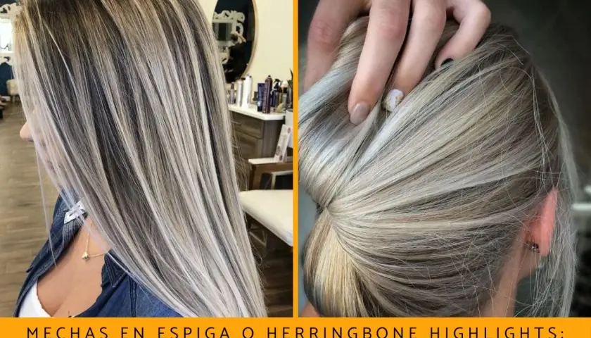 Cabello con mechas rubias y grises, ideal para una transición a las canas con mechas que aporta luz y estilo.