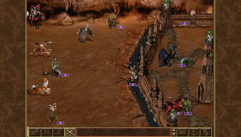 Bitwa w Heroes of Might and Magic. Rycerz na koniu, gorgona, smok i inne potwory w strategicznej grze.