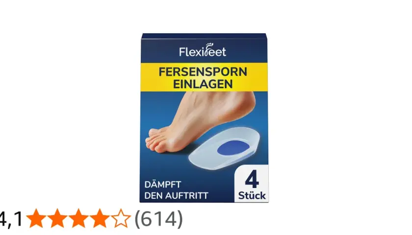 Einlagen für Fersensporn-Schmerzen, die den Auftritt dämpfen. 4 Stück.