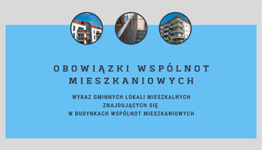 Obowiązki wspólnot mieszkaniowych: wykaz gminnych lokali mieszkalnych w budynkach wspólnot.