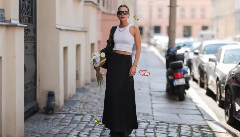 Falda negra larga casual: 20+ ideas para looks versátiles y chic