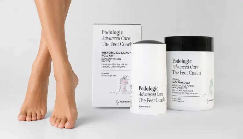 Zadbaj o swoje stopy z pedibaehr. Zestaw kosmetyków do pielęgnacji stóp: peeling roll-on i kąpiel zmiękczająca.