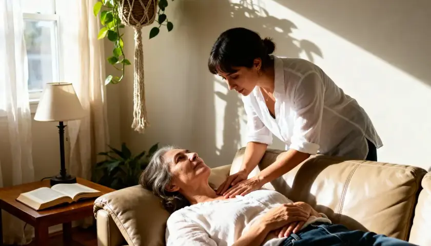 Une femme reçoit un massage de drainage lymphatique. Les effets secondaires sont rares, mais le bien-être est souvent ressenti.