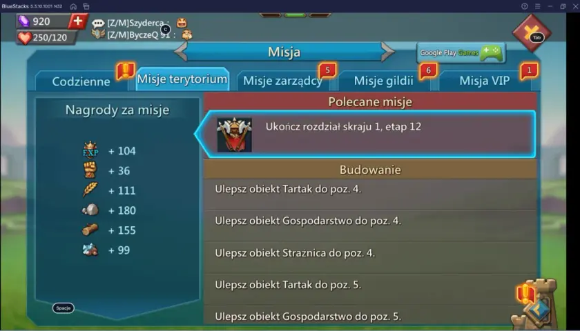 Lords Mobile poradnik: nagrody za misje, polecane zadania budowlane i ukończenie rozdziału skraju.