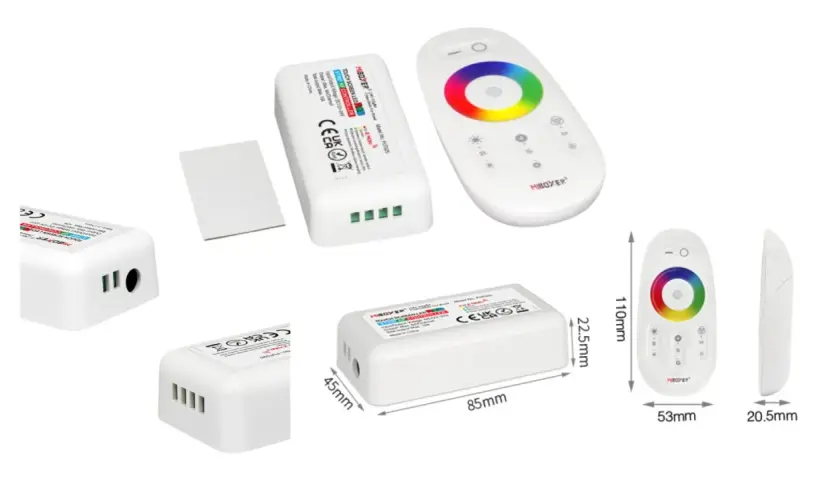 Sterownik RGB LED z pilotem dotykowym. Zestaw do sterowania oświetleniem LED.
