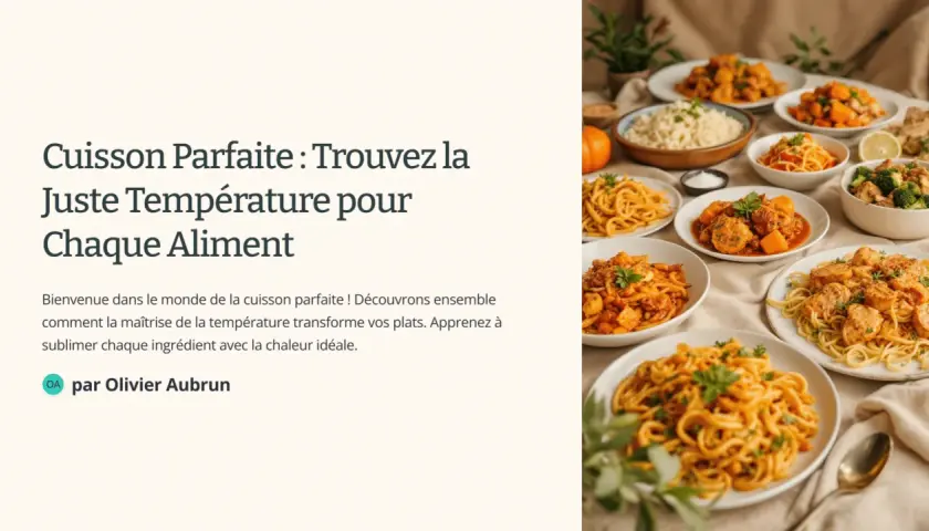 Plats variés prêts à être dégustés, illustrant la maîtrise de la cuisson parfaite et de la cuisine.