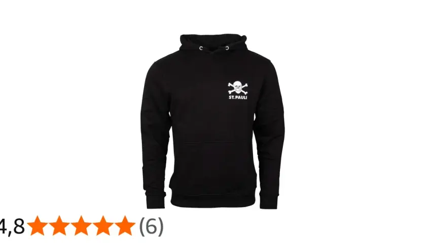 Czarna bluza z kapturem z białym symbolem Totenkopf i napisem ST.PAULI.