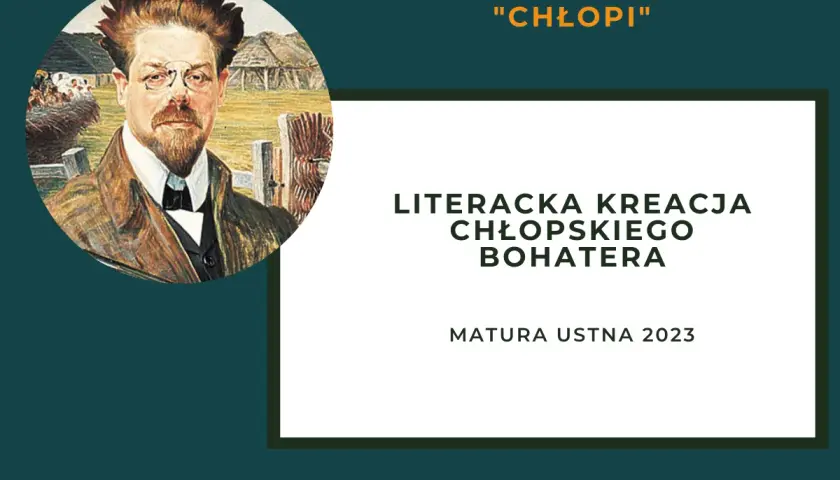 Ilustracja przedstawia portret mężczyzny w okularach na tle wiejskiego krajobrazu.