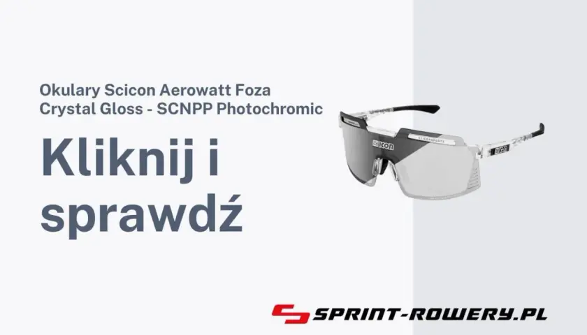 Okulary fotochromowe Scicon Aerowatt Foza Crystal Gloss na białym tle.