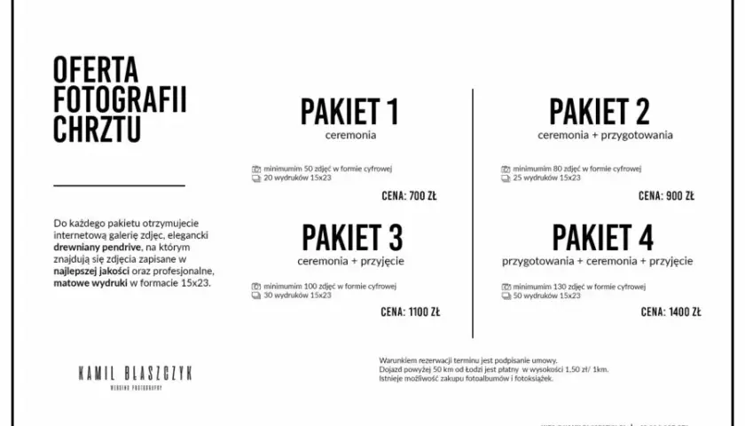 Fotograf na chrzest: Ile kosztuje? Sprawdź ceny i pakiety