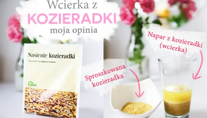 Wcierka z kozieradki: jak długo moczyć nasiona na wcierkę pobudzającą porost włosów. Widać nasiona, proszek i gotowy napar.