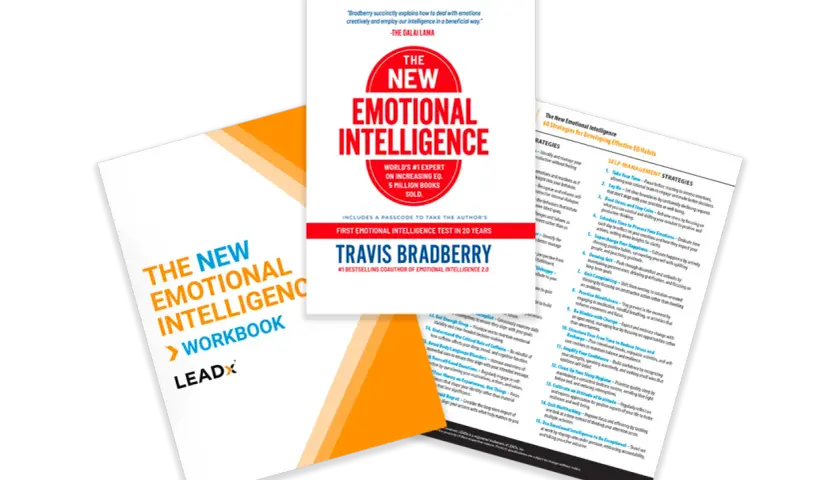 The New Emotional Intelligence workbook and book, showcasing determination as a strength through strategies for developing EQ.