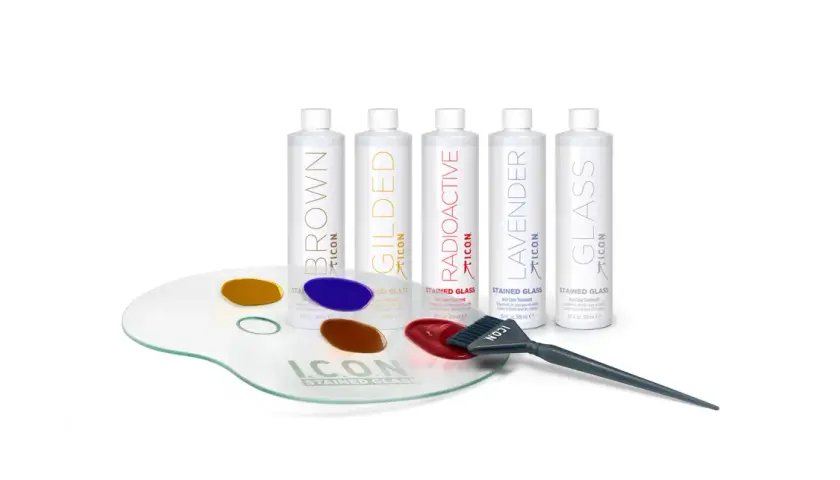 Paleta de colores con tintes ICON Stained Glass. Descubre cuanto dura un baño de color y elige tu tono.