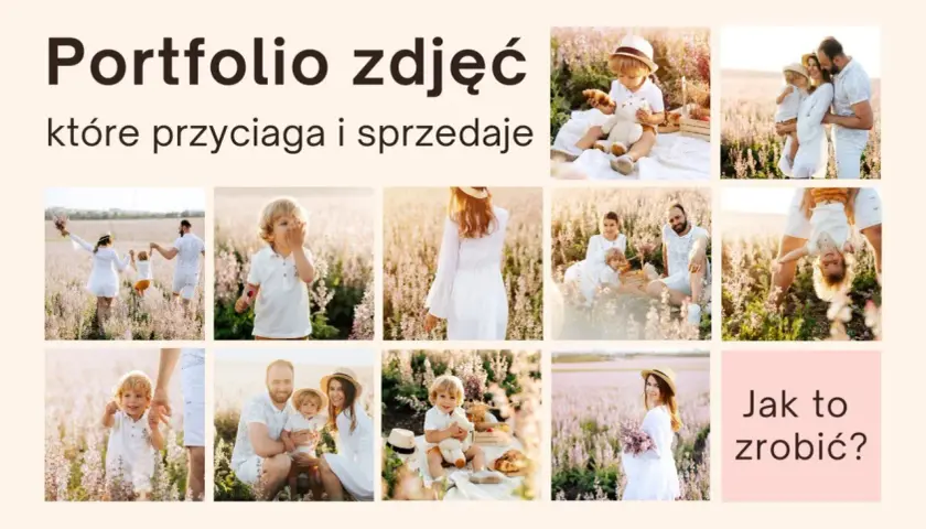Portfolio zdjęć rodzinnych na łące. Uśmiechnięte dzieci i rodzice w białych strojach. Zobacz, jak stworzyć takie foto blog.