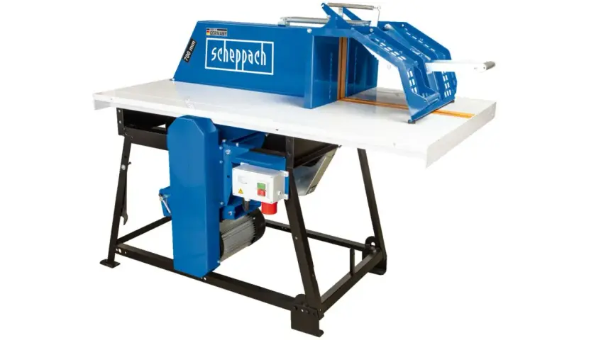 Scheppach-Rolltischsäge mit 700 mm Sägeblatt, ideal für präzise Holzarbeiten.