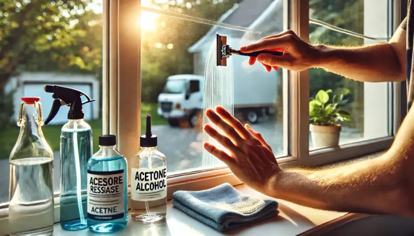 Come togliere colla dal vetro: acetone e alcool sono ottimi alleati. Un raschietto aiuta a rimuovere residui ostinati.