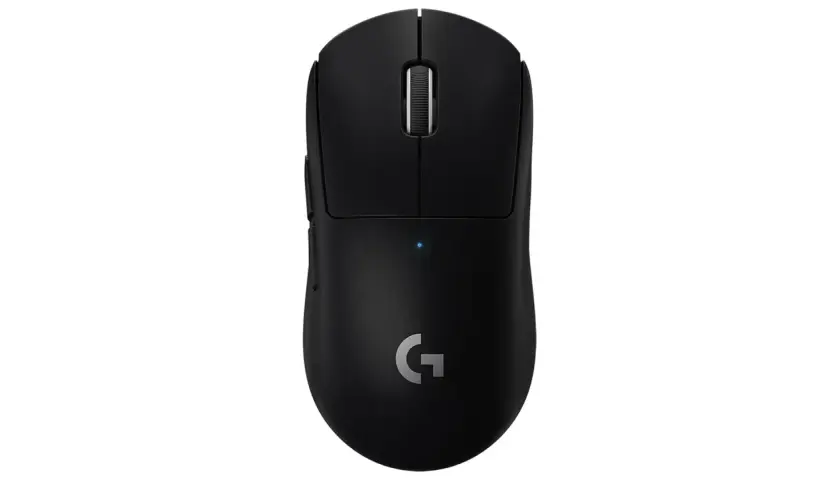 Czarna, ergonomiczna myszka gamingowa z logo G. Idealna do gier, zapewnia precyzję i komfort.
