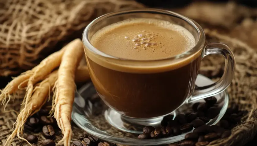 Caffè con ginseng, una bevanda energizzante che rivela cosa contiene il ginseng per un boost naturale.