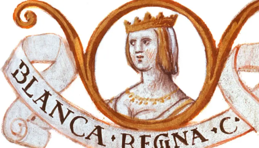 Ilustracja królowej Blanki, która wyjaśnia, dlaczego św. Blanka została świętą.