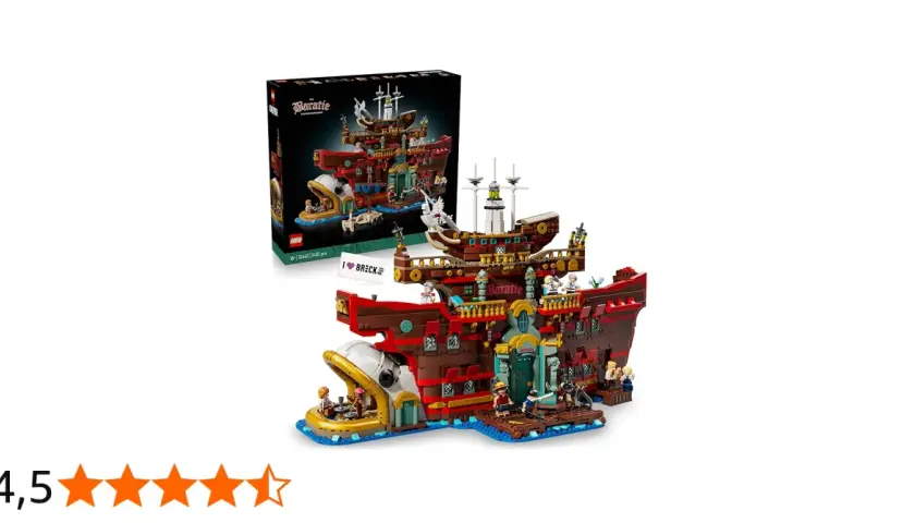 Das Lego Baratie ist ein detailreiches Schiff mit vielen Figuren, das zum Spielen und Ausstellen einlädt.