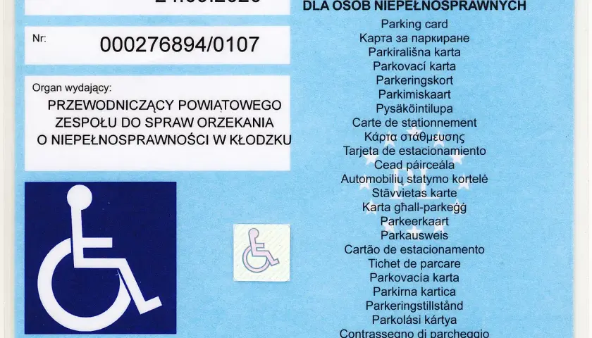 Karta parkingowa dla osób niepełnosprawnych, ważna do 24.09.2020. Czy karta parkingowa zwalnia z opłat za parking? To zależy od lokalnych przepisów.