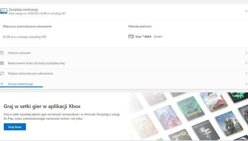 Jak wyłączyć rozliczenia cykliczne Xbox One i uniknąć niechcianych płatności