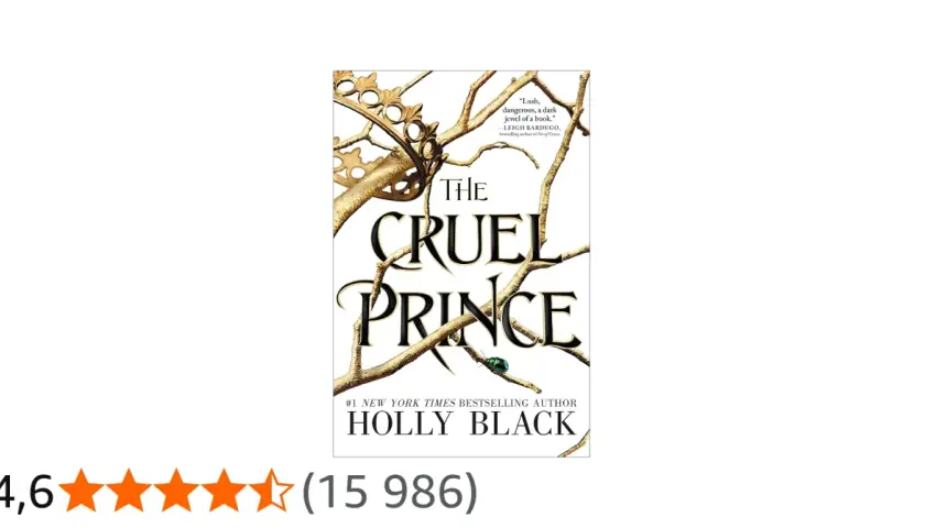 Okładka książki "The Cruel Prince" z koroną i gałęziami.