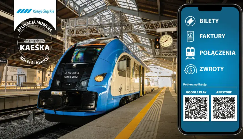 Koleje Śląskie - aplikacja mobilna Kaźka. Bilety, faktury, połączenia, zwroty. Sprawdź, czy jest dostępny koleje śląskie kod promocyjny!