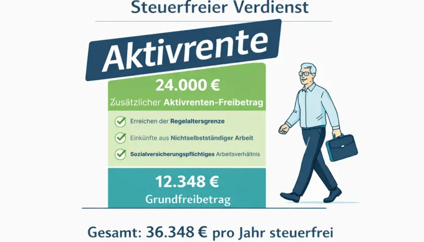 Ein Mann mit Aktenkoffer geht fröhlich. Er kann 36.348 € pro Jahr steuerfrei dazuverdienen.