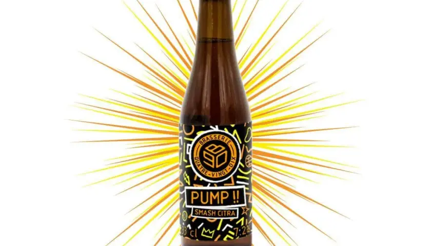 Bouteille de bière "Pump !! Smash Citra" de la Brasserie Quatre-Vingt-Dix, mettant en avant le houblon citra.