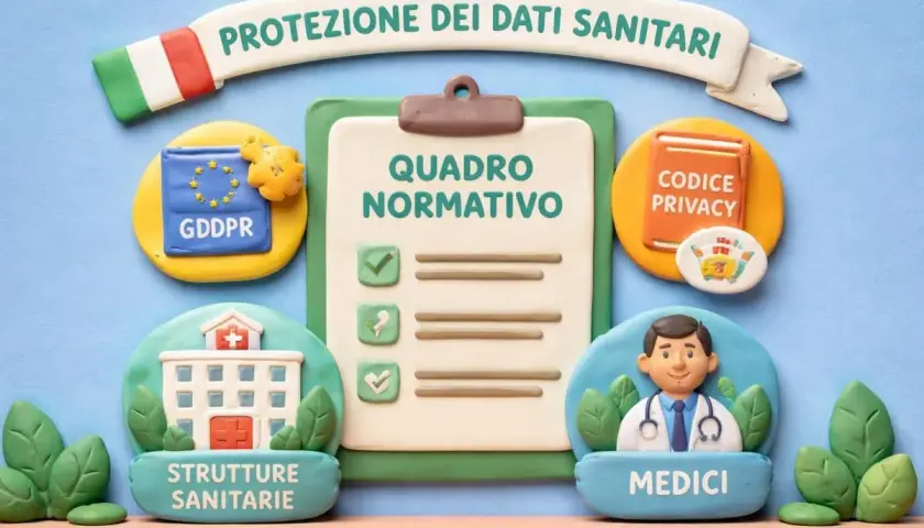 Protezione dati sanitari: quadro normativo con GDPR, codice privacy, strutture sanitarie e medici.