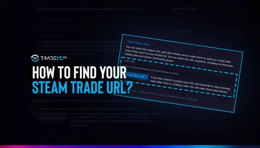 Jak znaleźć swój Steam trade link? Obraz pokazuje, gdzie znajdziesz swój Steam trade link, aby otrzymywać oferty wymiany.