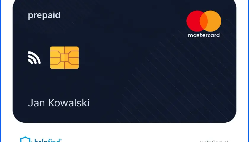 Karta Mastercard z napisem "prepaid" i symbolem płatności zbliżeniowych. To karta przedpłacona, idealna dla Jana Kowalskiego.