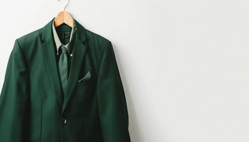 Garnitur w ciemnej zieleni - Nowoczesny wygląd i elegancja w jednym.
